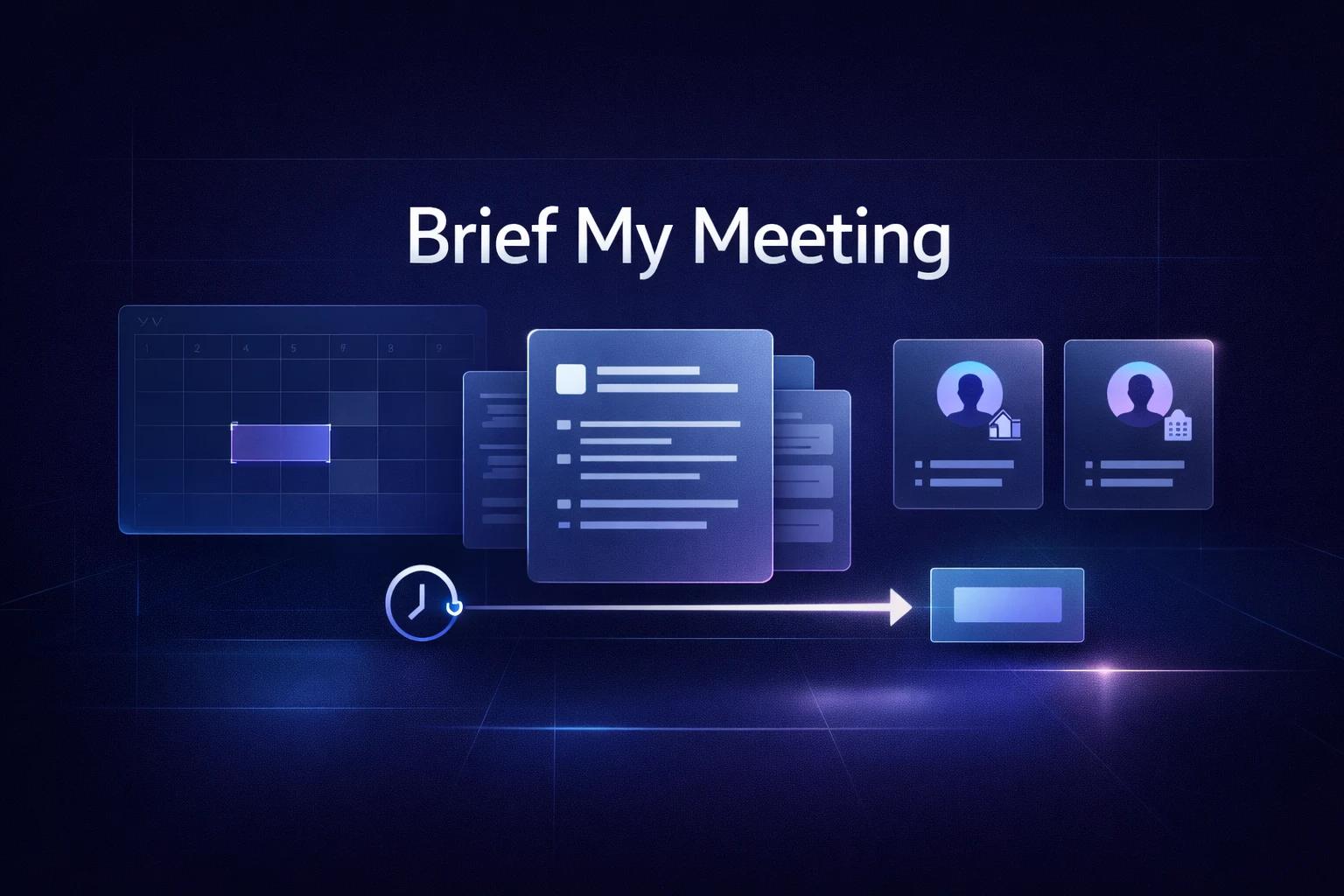 Brief My Meeting automated briefing interface