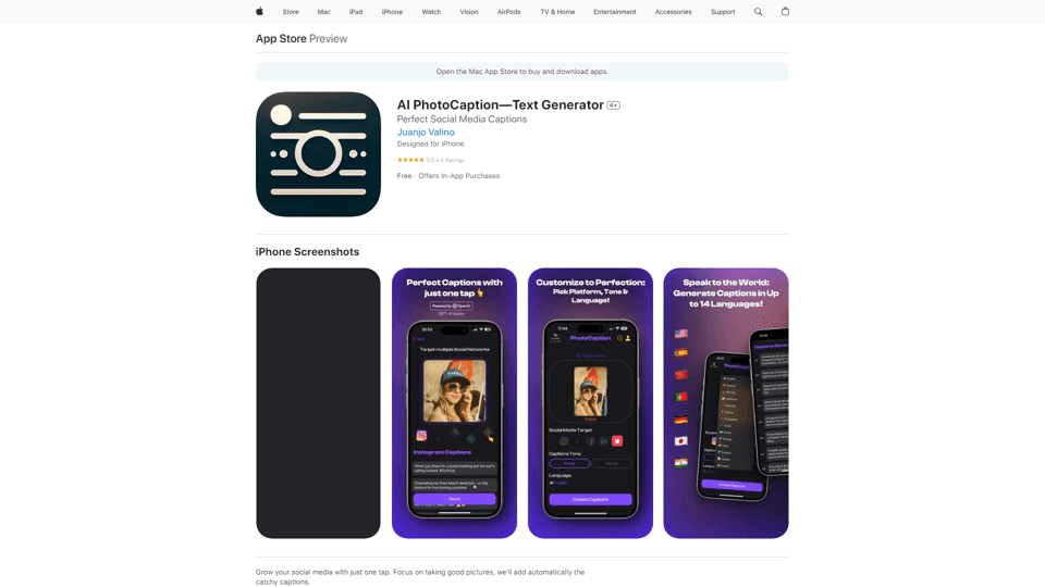 AI PhotoCaption—Text Generator
