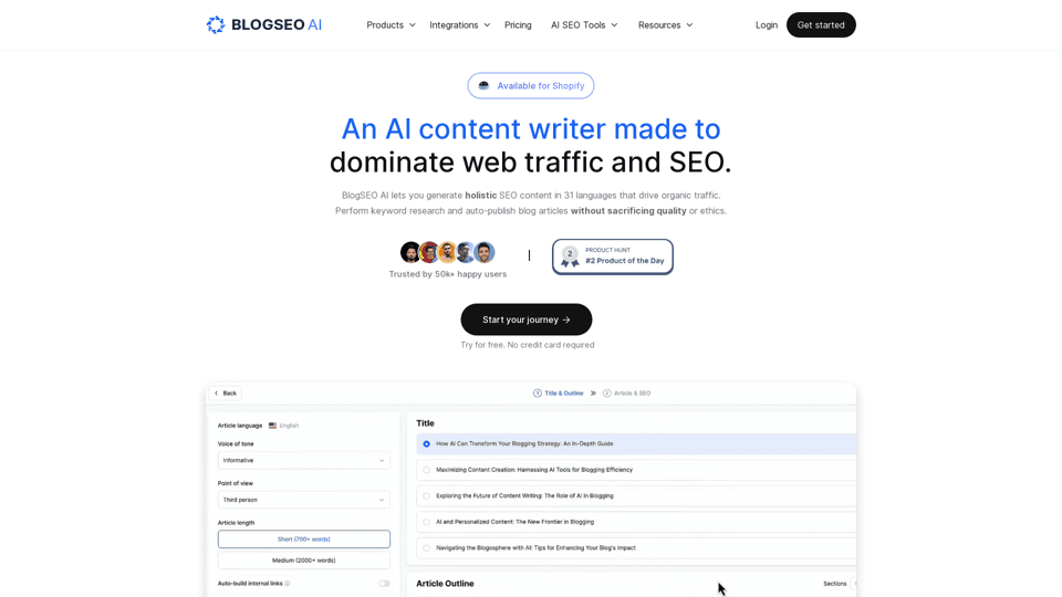 BlogSEO AI: AI Writer to Create SEO-ready Blog Articles