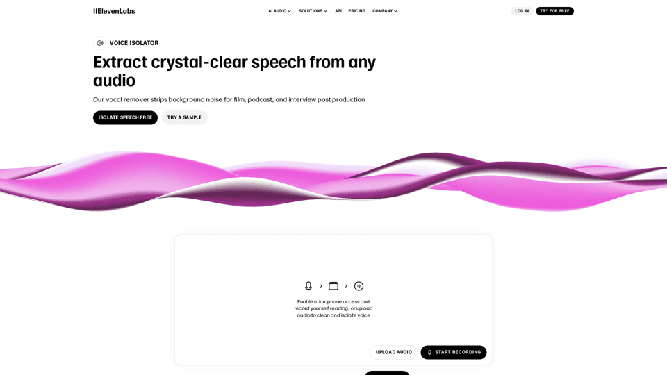 Voice Isolator by ElevenLabs