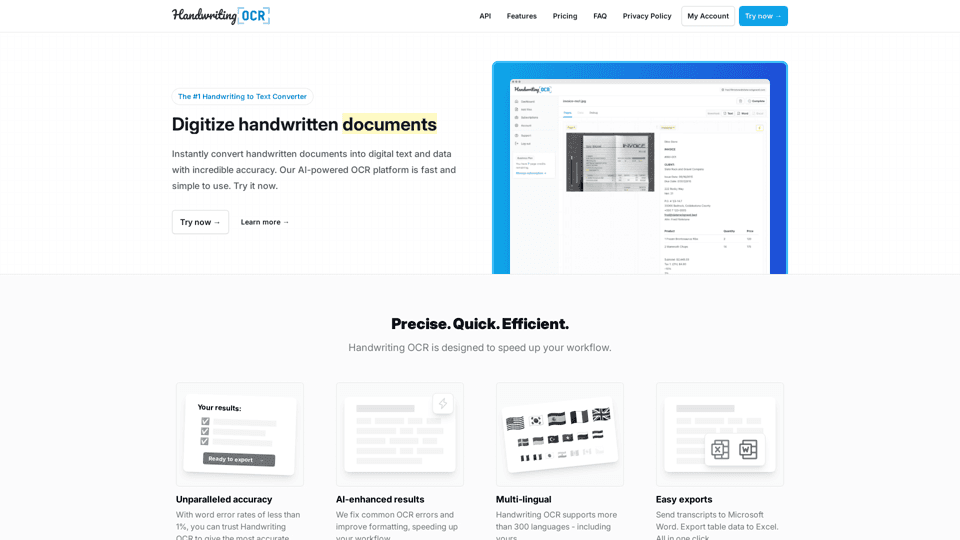 Handwriting OCR