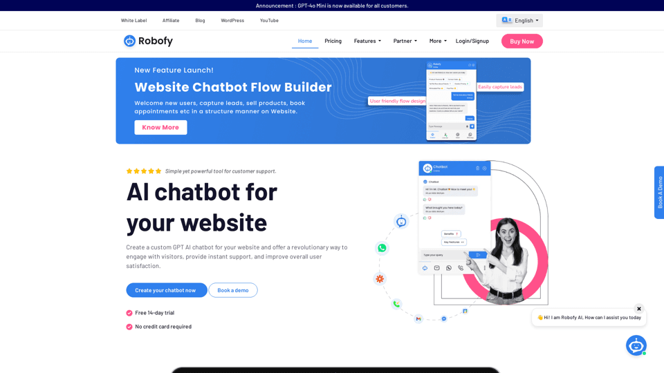 AI Chatbot Builder for Your Website - Robofy