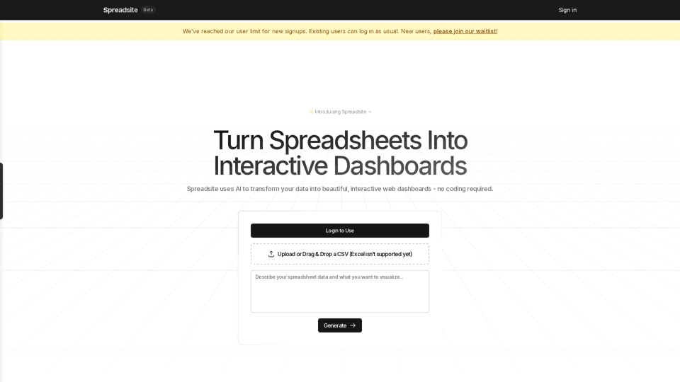 Spreadsite
