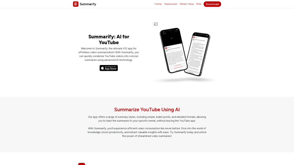 Summarify AI For YouTube Powered By ChatGPT
