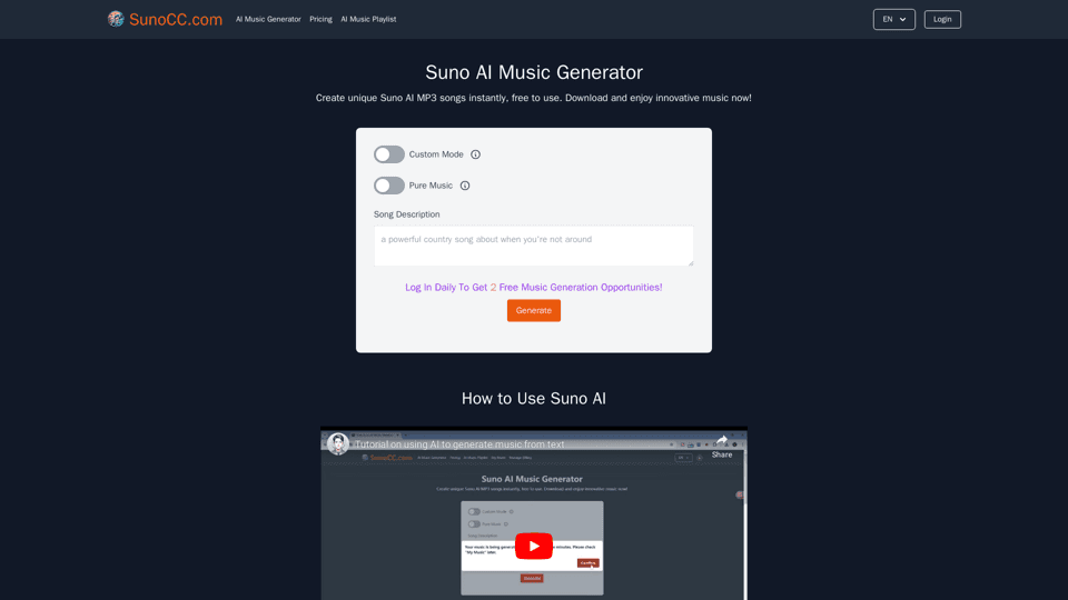 Suno AI Music Generator