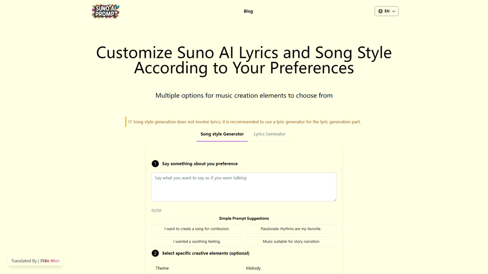 Suno AI Music Prompt Generator