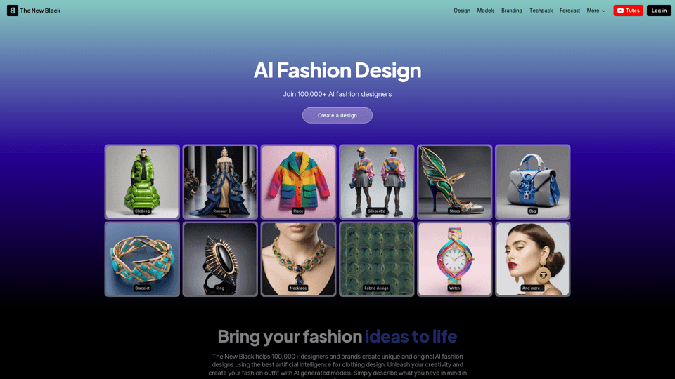 The New Black | AI Clothing Fashion Design Generator