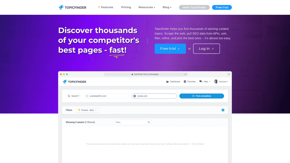 Topicfinder - The Ultimate Blog Content Title Finder and Generator