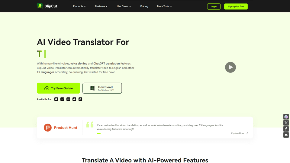 BlipCut AI Video Translator
