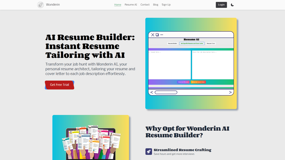 Wonderin AI Resume Builder