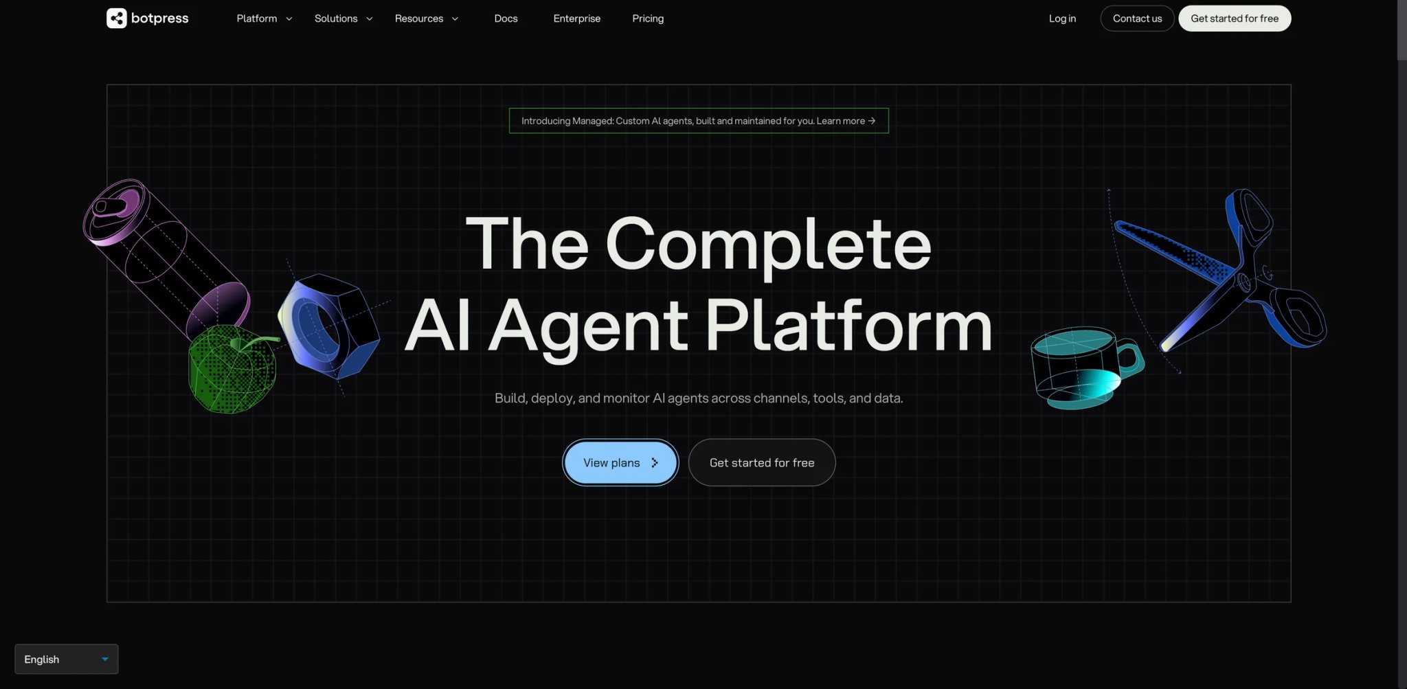 Botpress interface showing visual flow builder and autonomous nodes