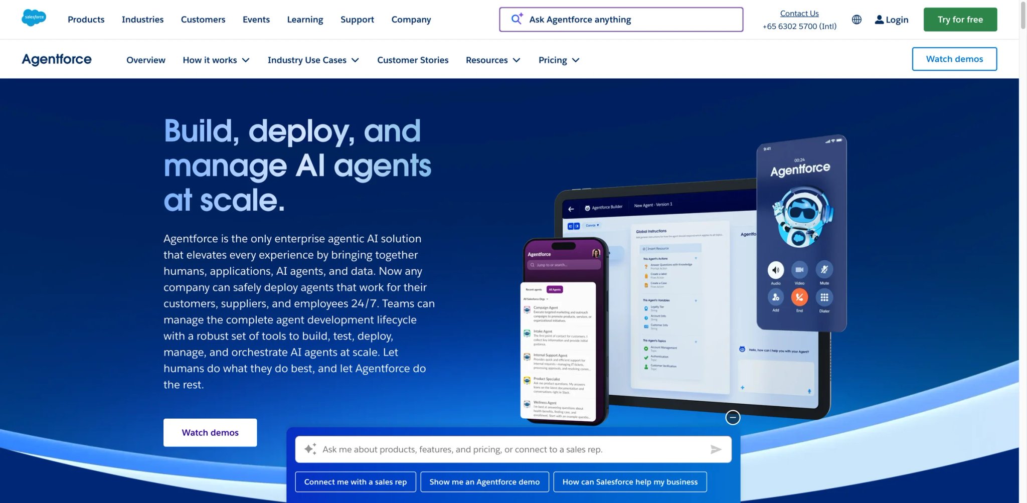 Salesforce Agentforce interface showing agent builder and Einstein Trust Layer