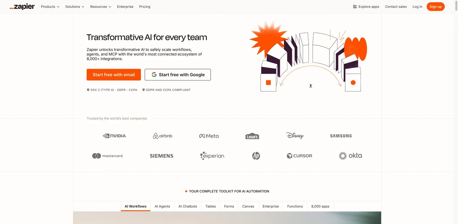 Zapier interface showing workflow automation