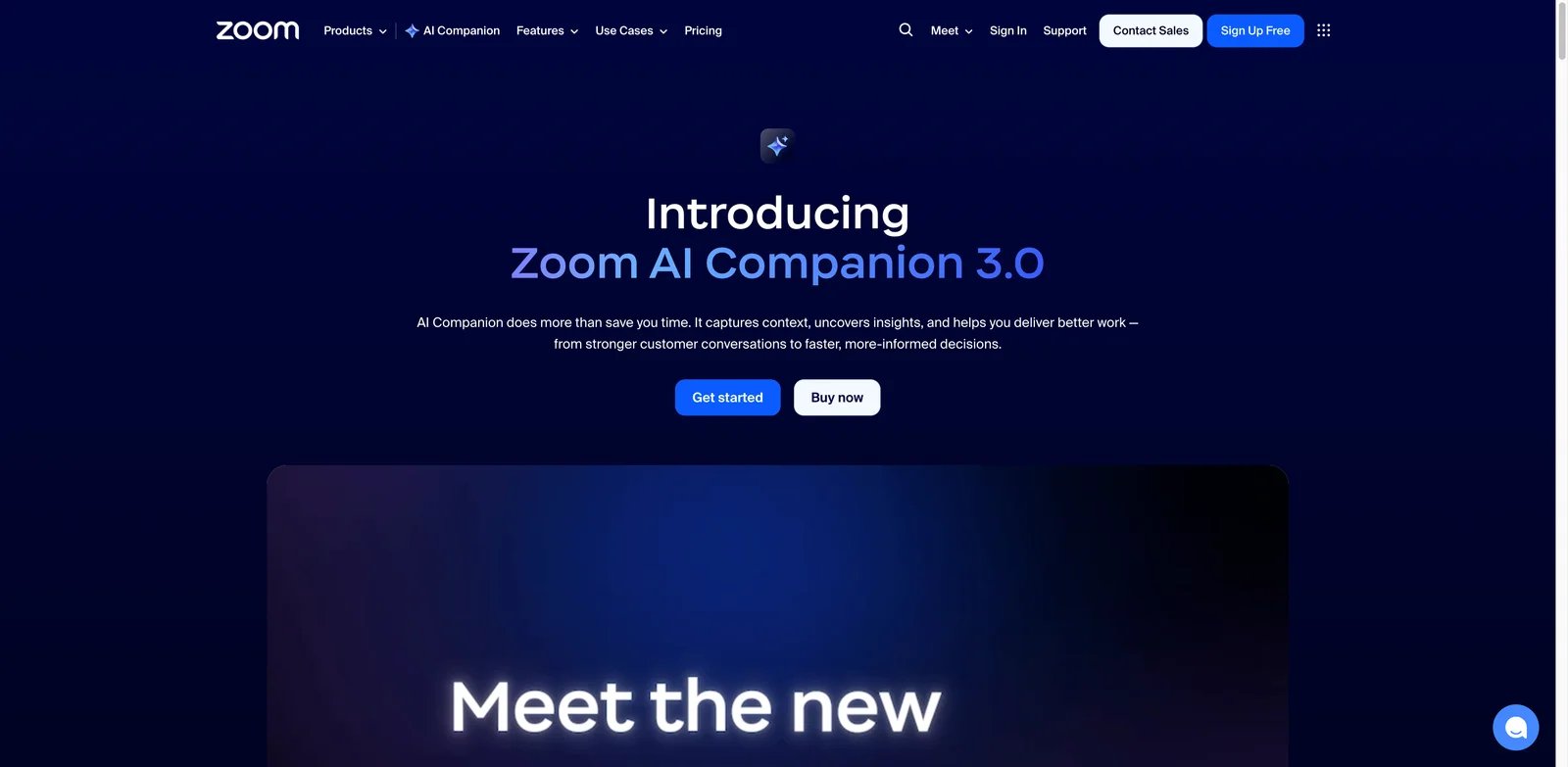 Zoom AI Companion interface showing meeting summary