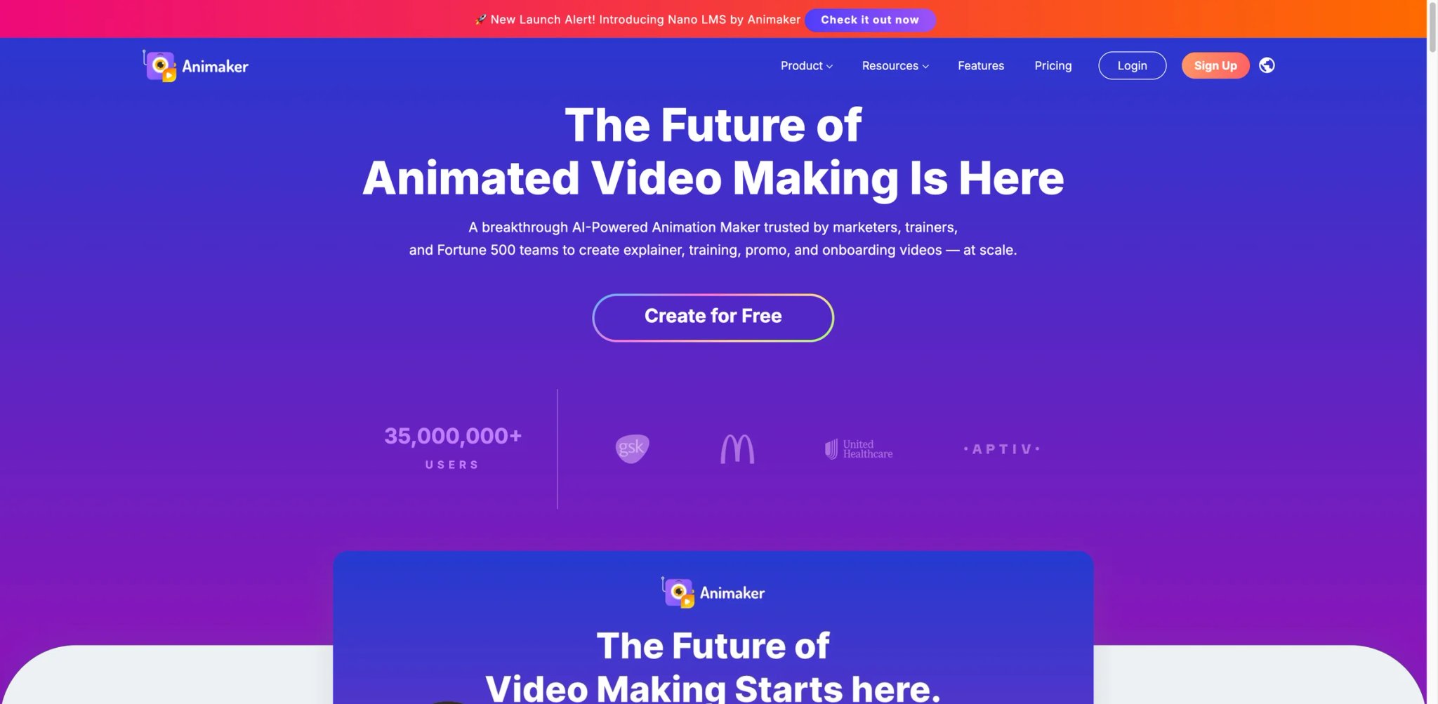 Animaker interface showing cartoon avatar builder