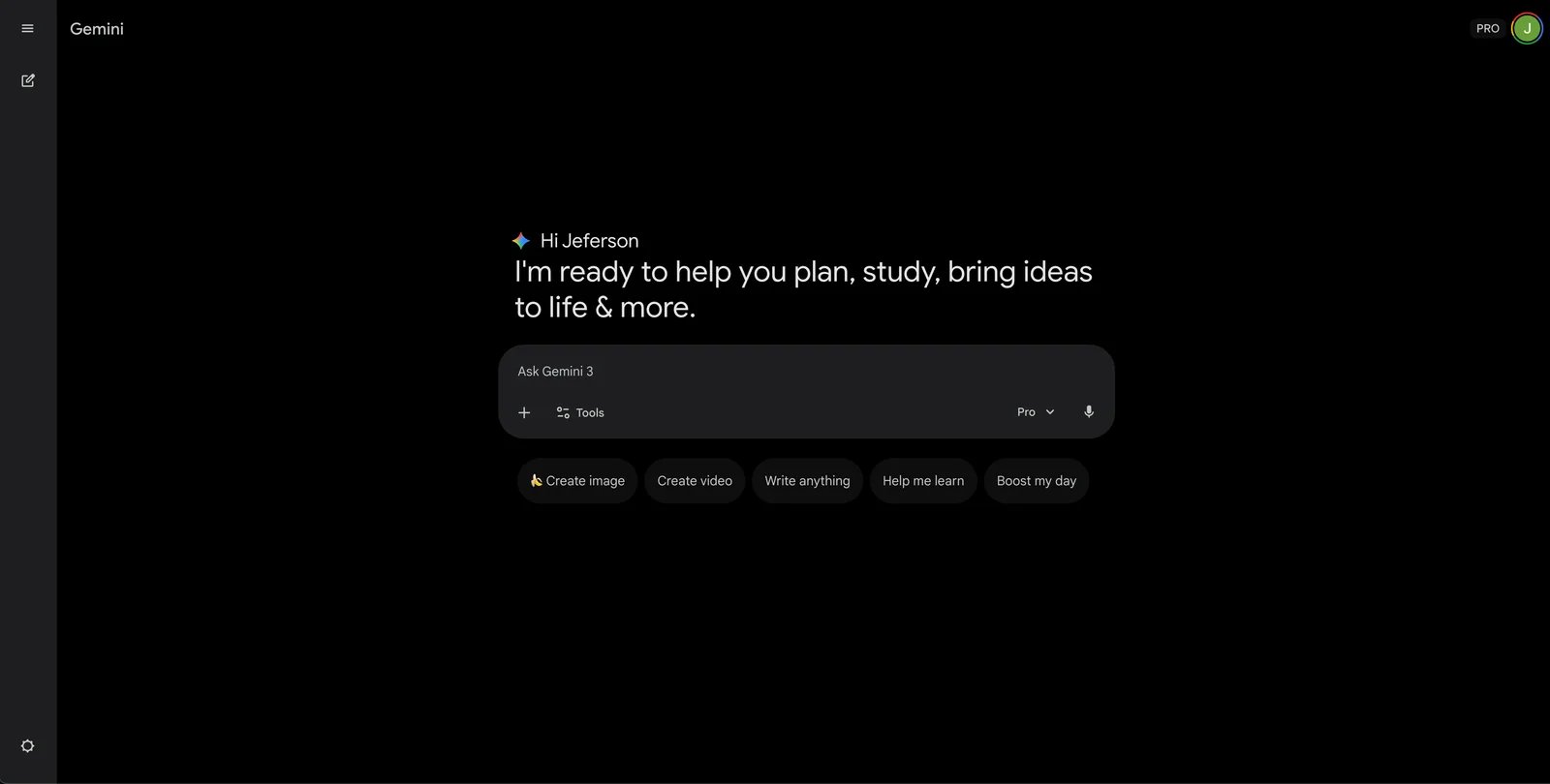 Gemini interface showing Google AI assistant chat experience