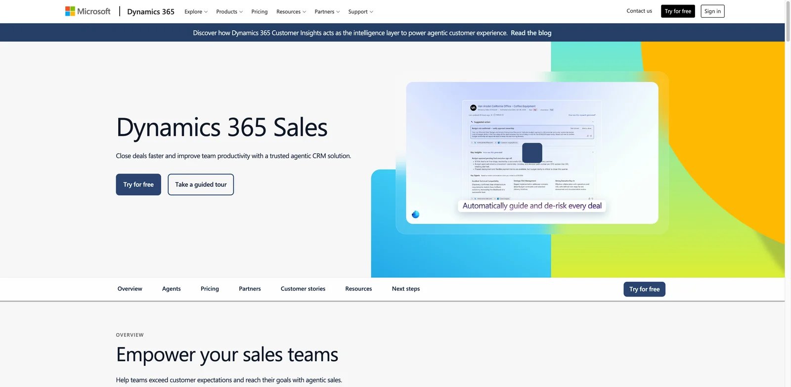 Microsoft Dynamics 365 Sales interface showing Copilot sales workspace
