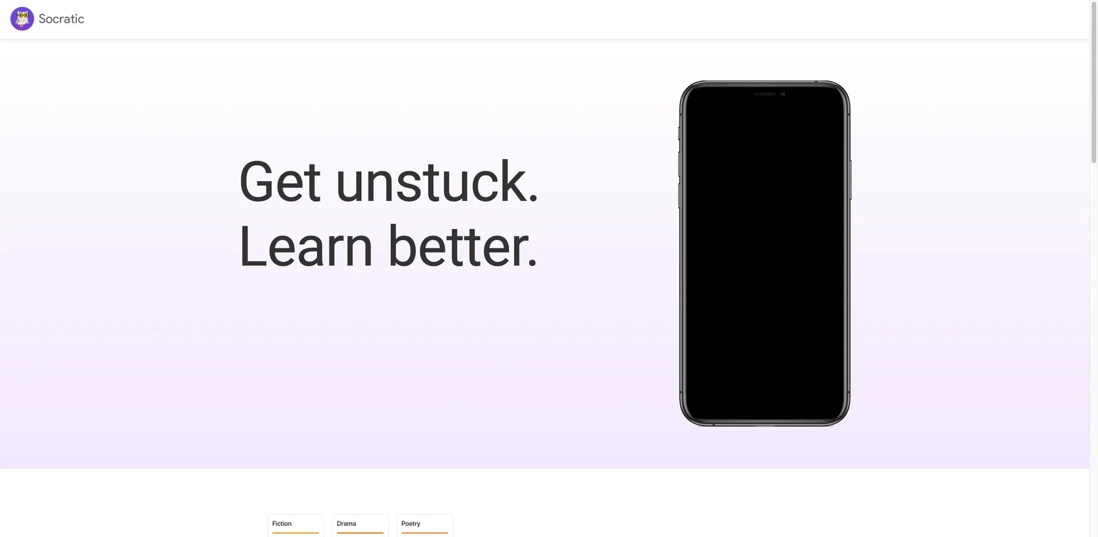 Socratic interface showing mobile concept explanations for homework
