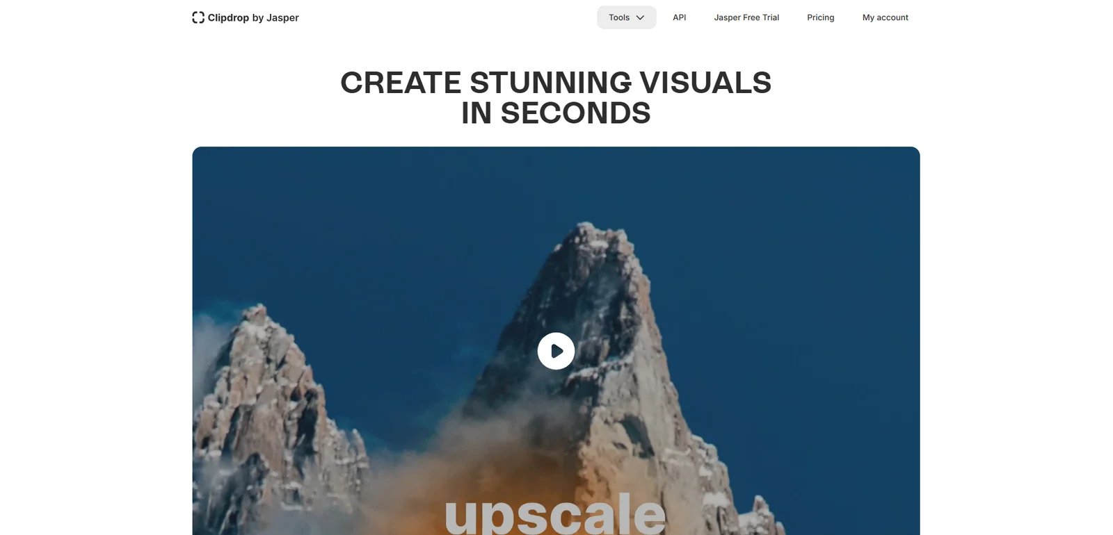 Clipdrop interface showing cleanup and background removal tools