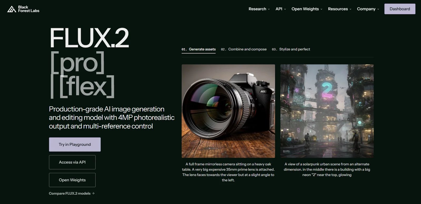 FLUX.2 interface showing advanced multi-reference image editing and 4MP output capabilities