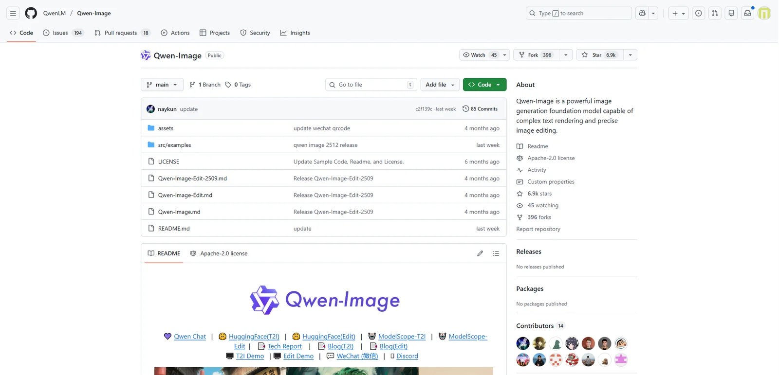 Qwen-Image interface showing open-source deployment options
