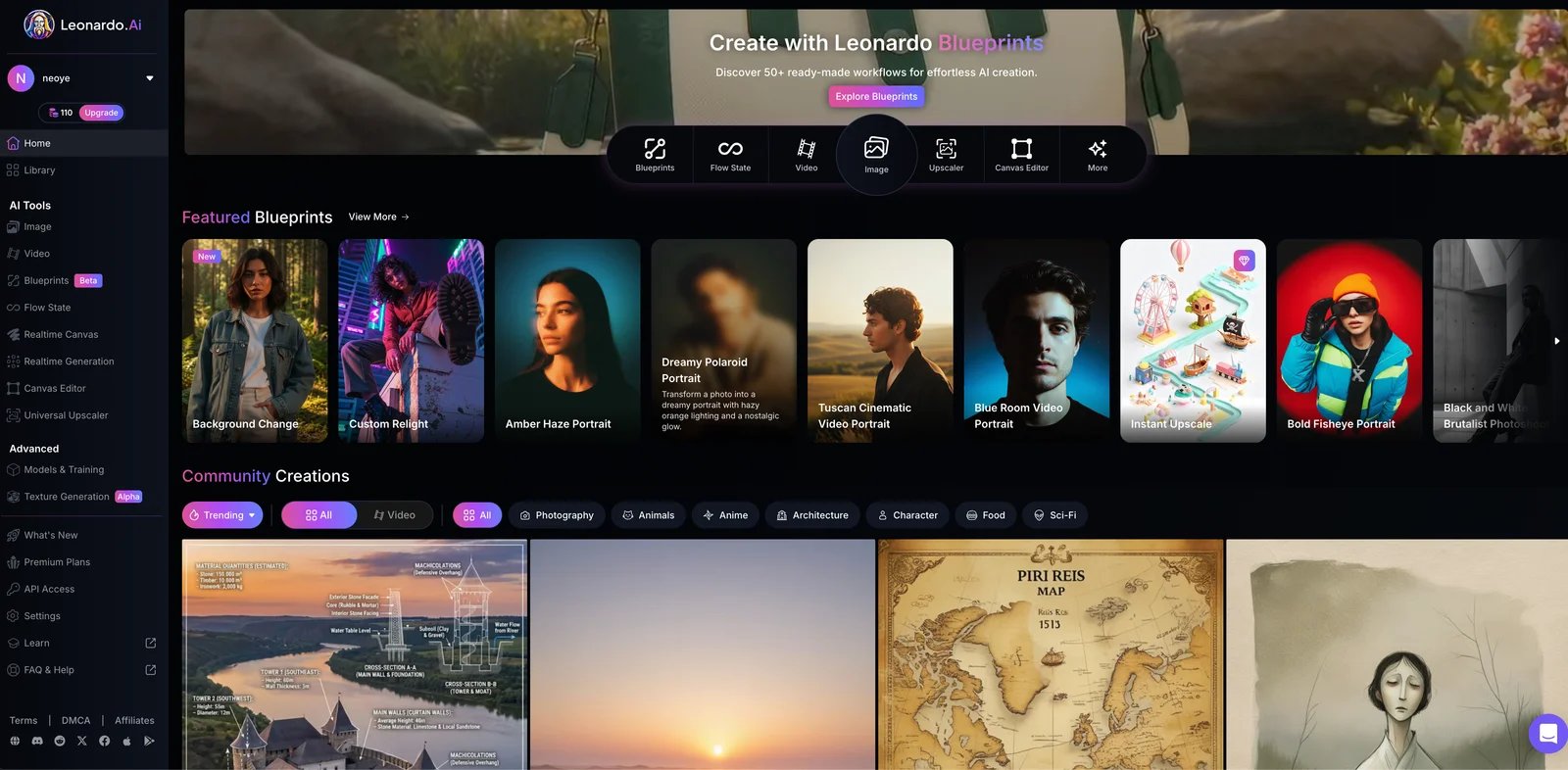 Leonardo AI interface