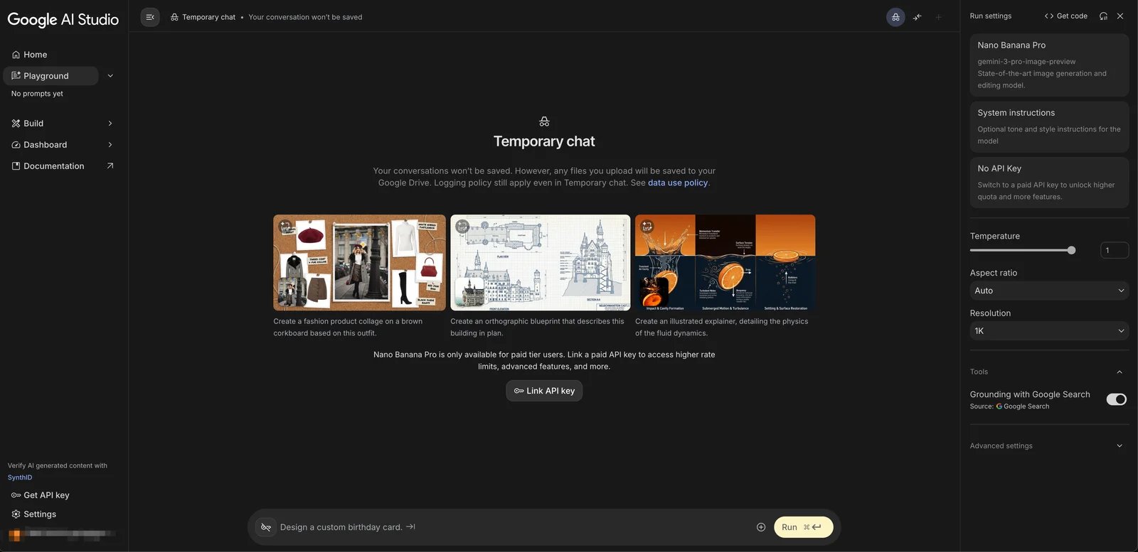 Nano Banana Pro interface showing advanced prompt controls and image generation