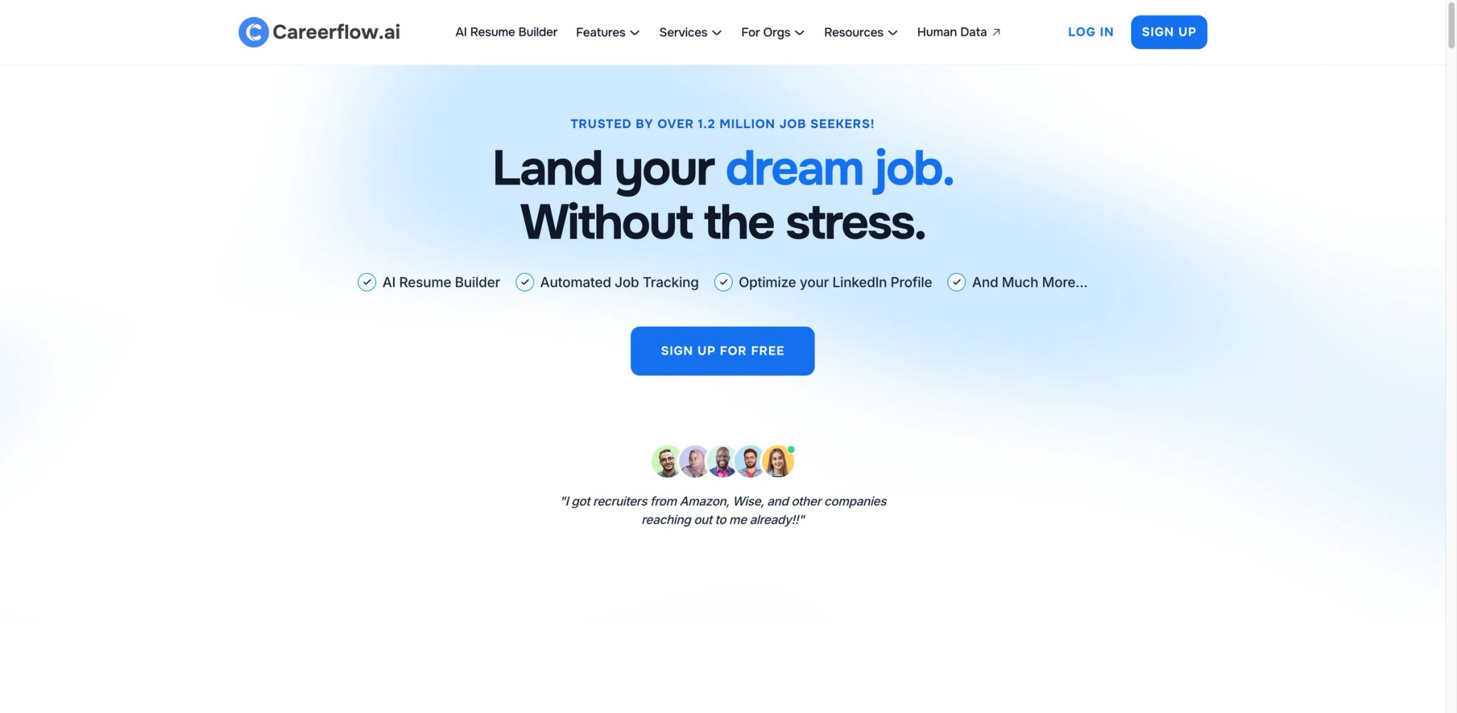 Careerflow interface