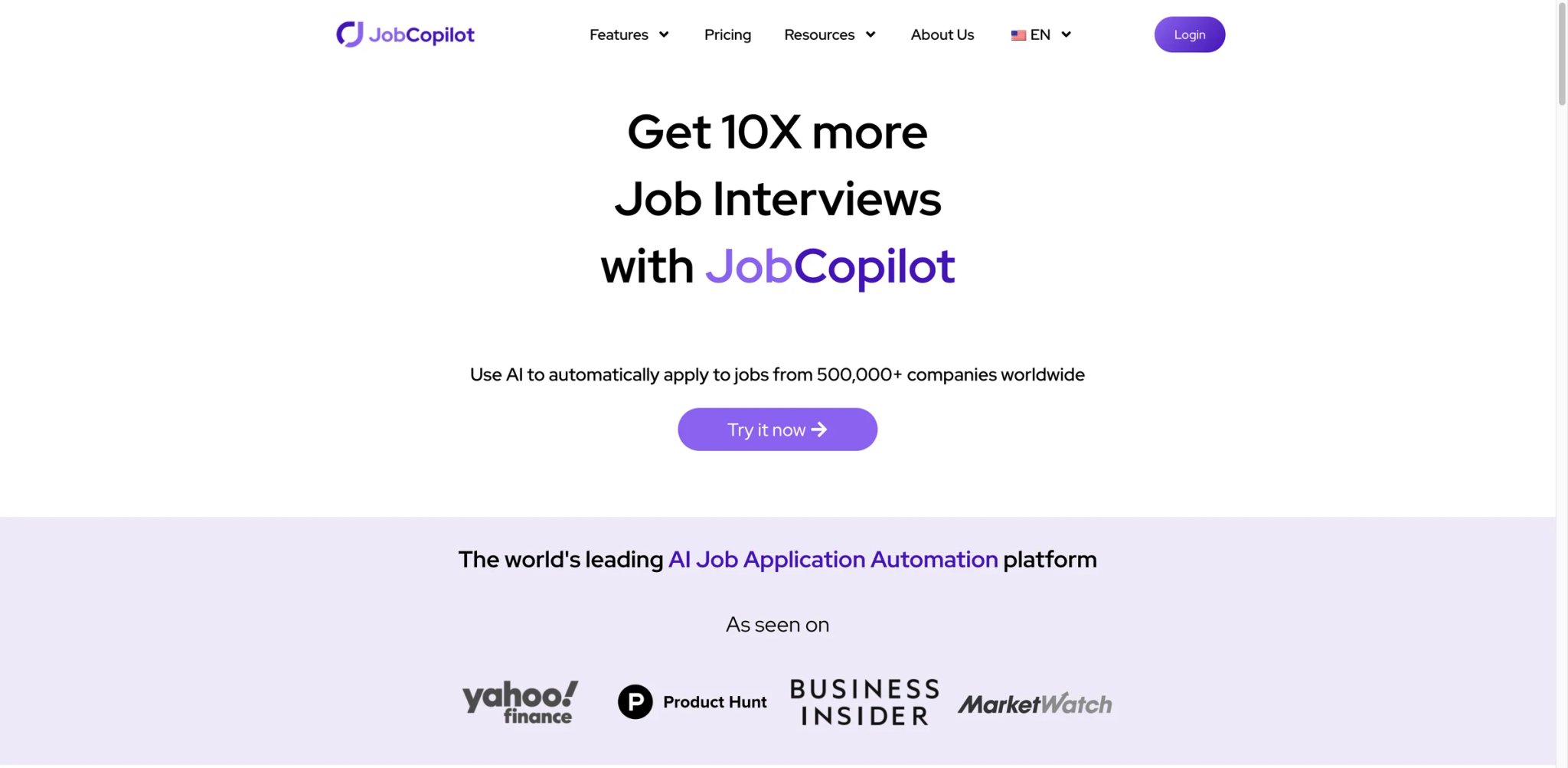 JobCopilot interface