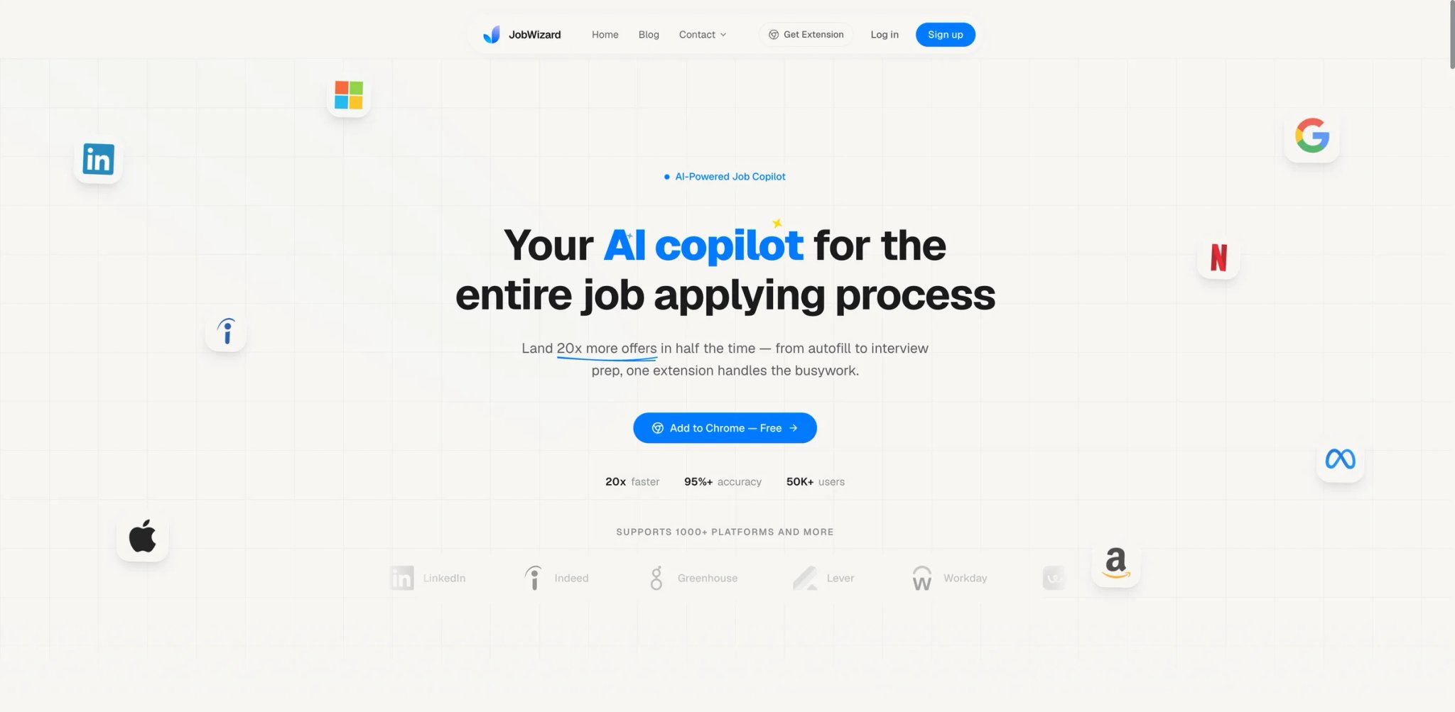 JobWizard interface