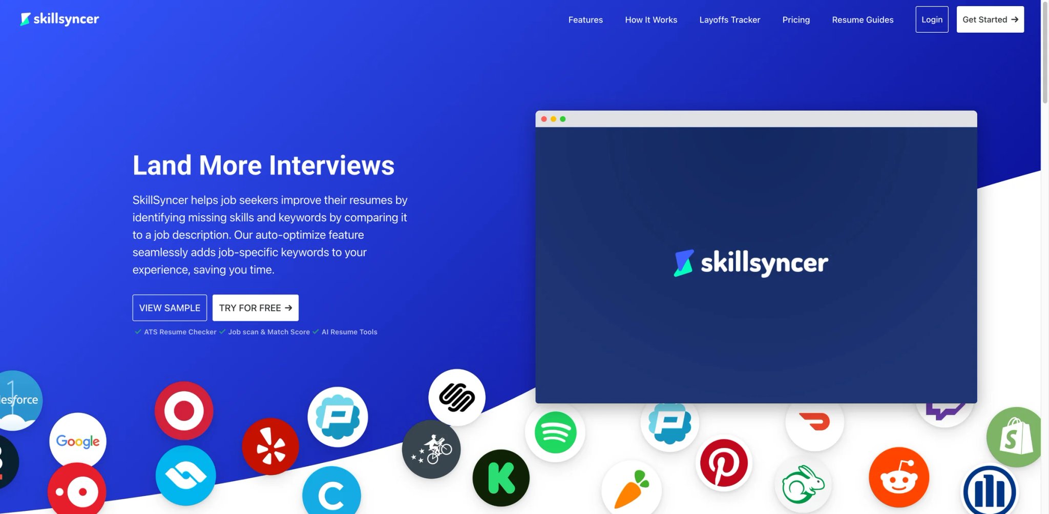 SkillSyncer interface