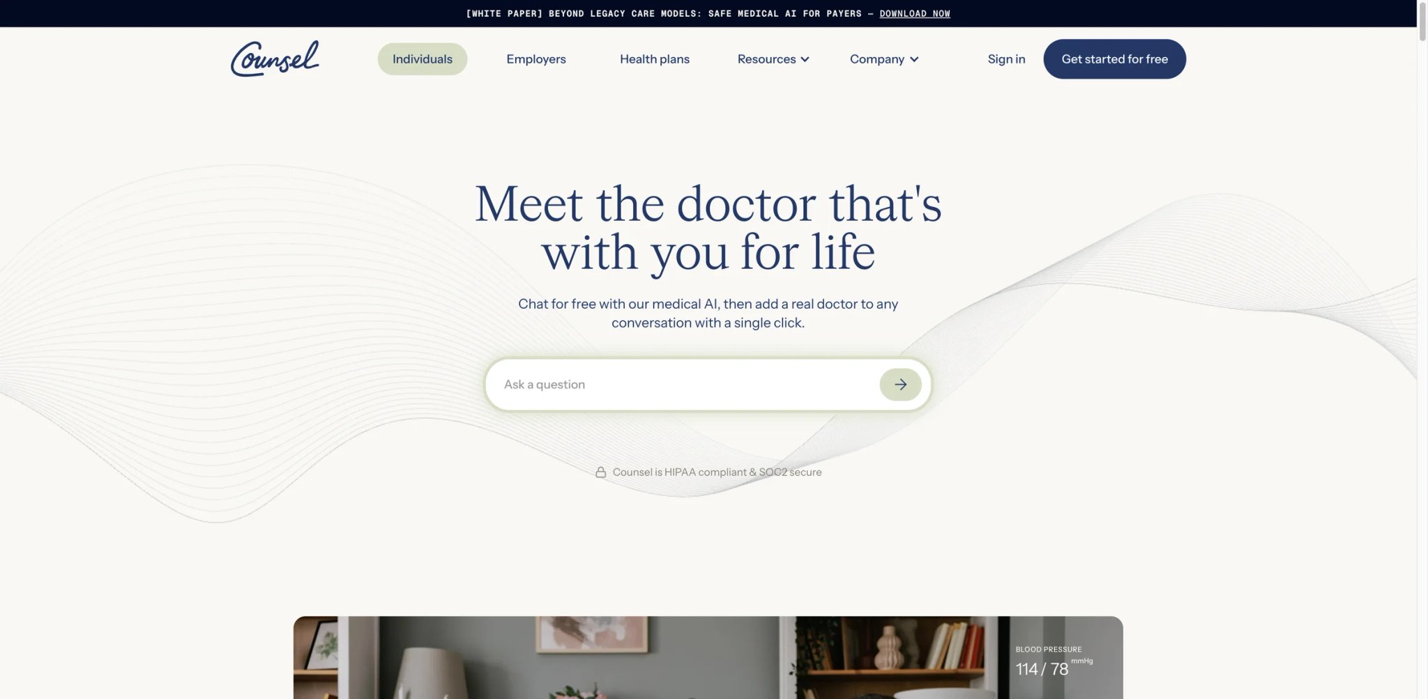 Counsel Health interface