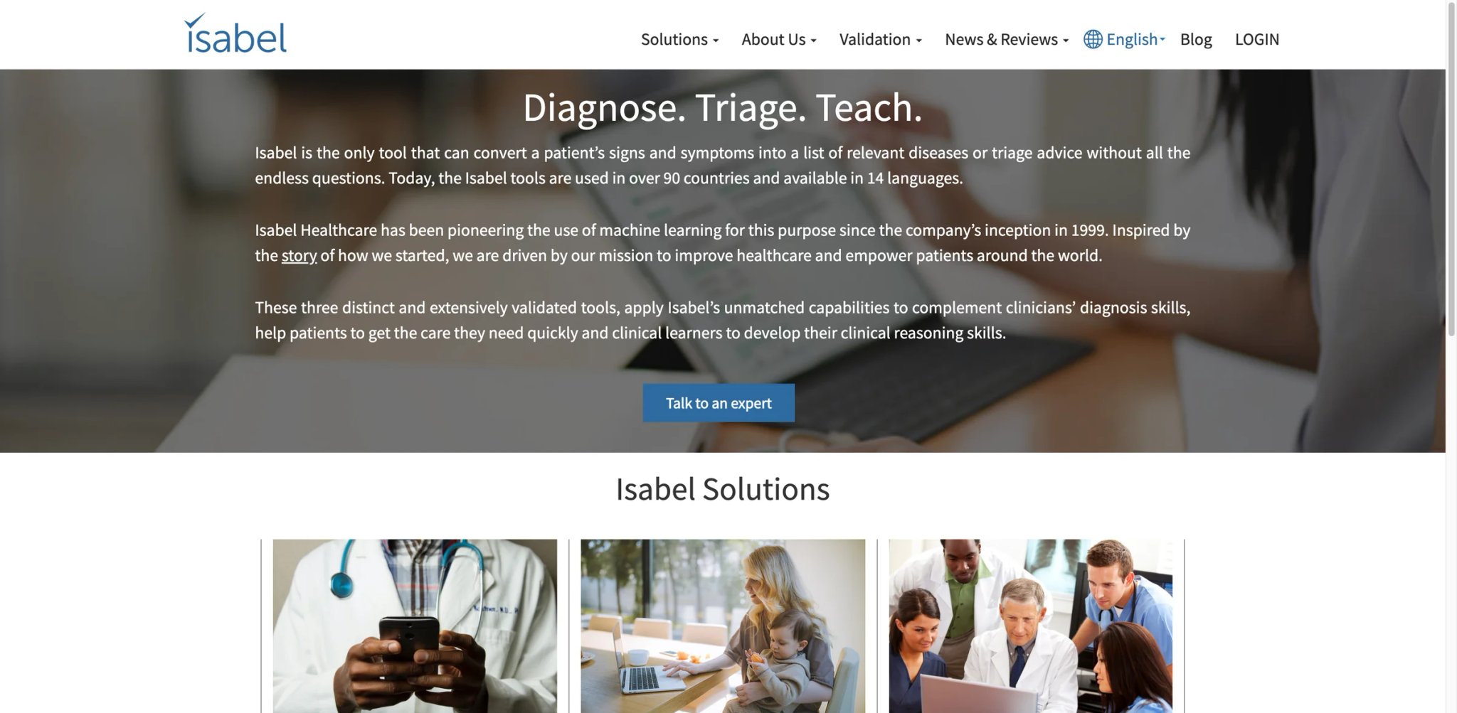 Isabel Symptom Checker interface