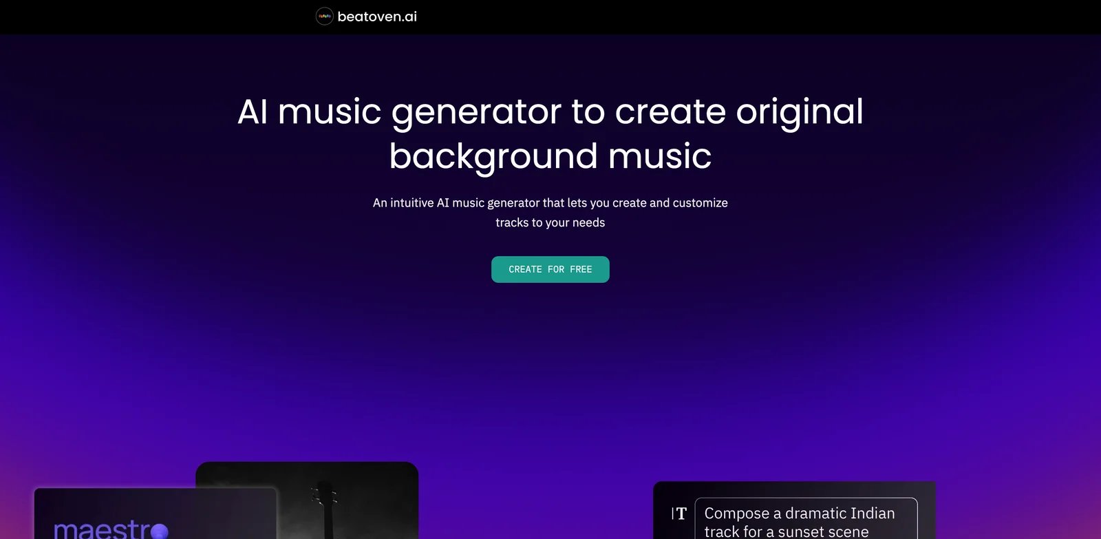 Beatoven.ai interface showing music generation and emotion controls