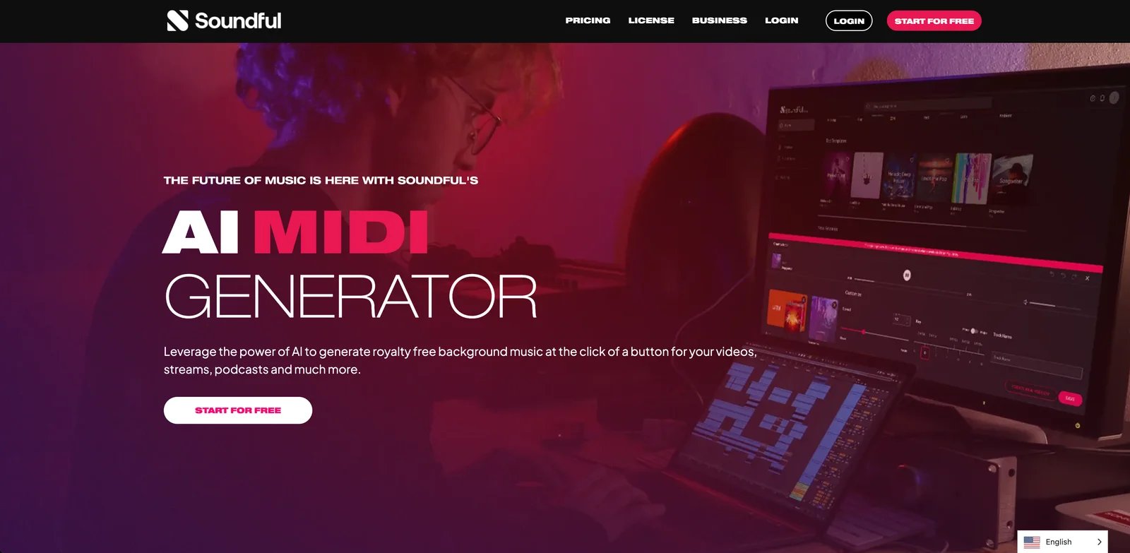 Soundful interface showing music generation and style selection