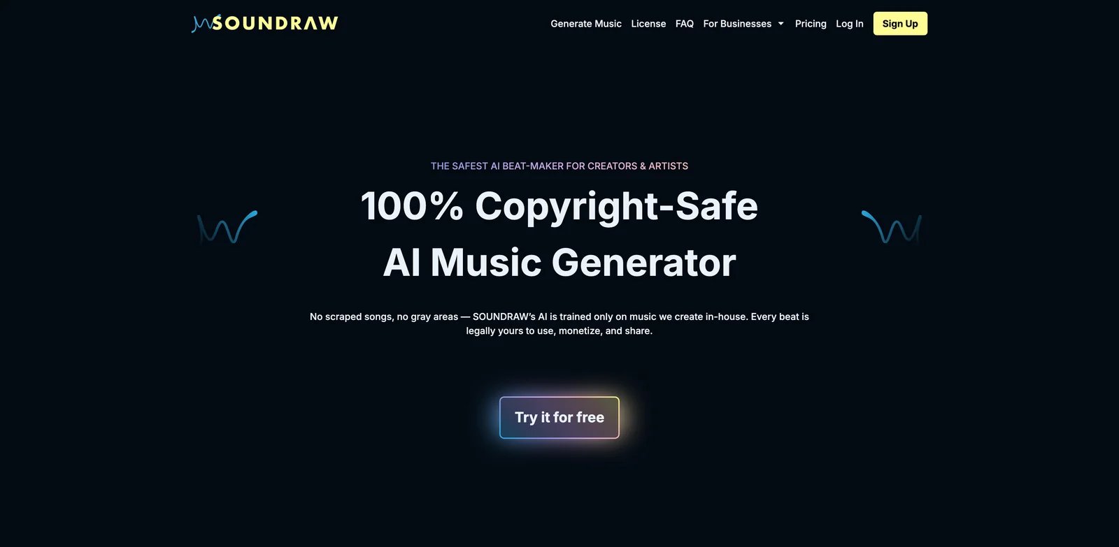 SOUNDRAW interface showing music customization and editing tools