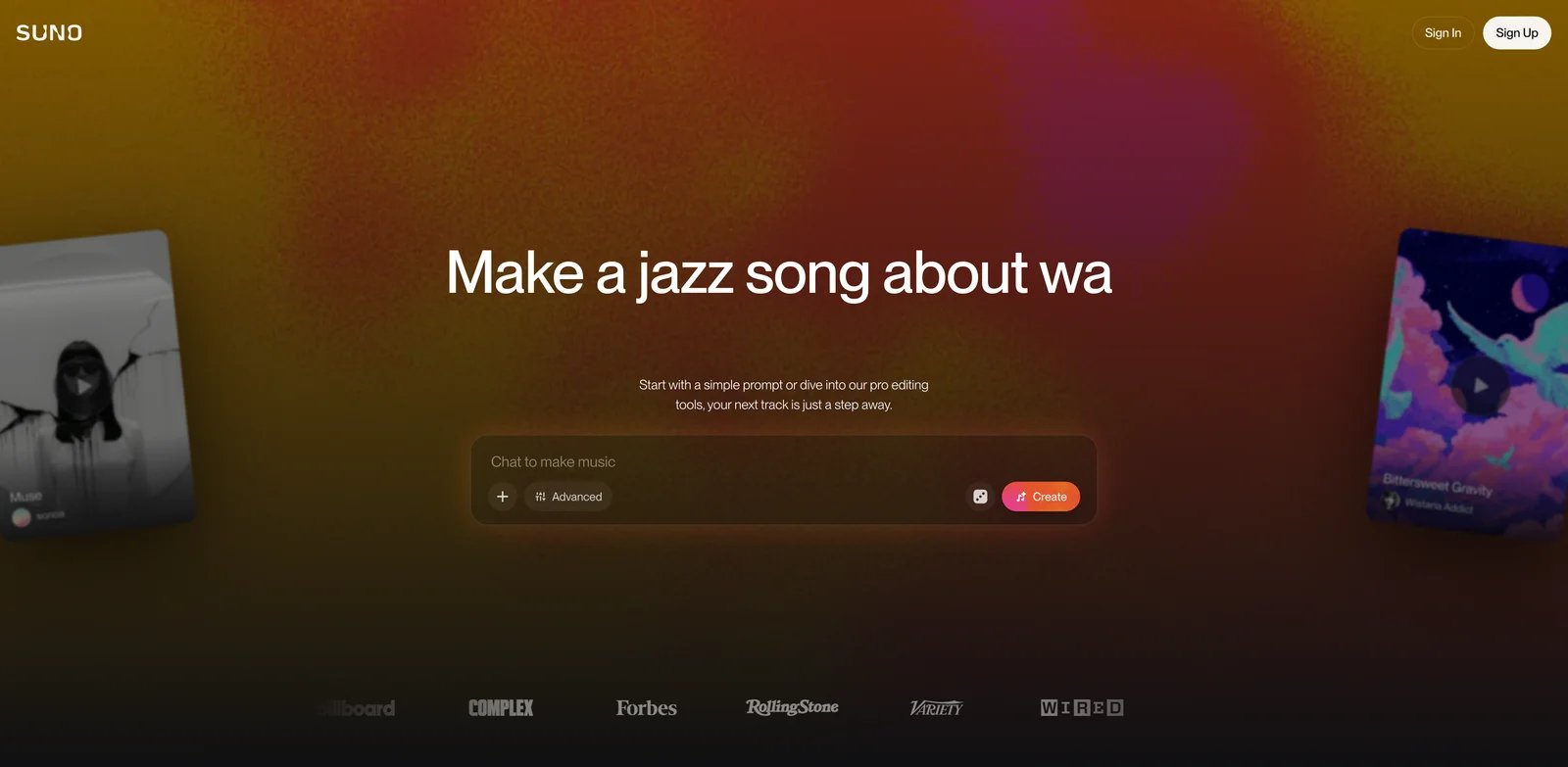 Suno interface showing music generation and editing tools
