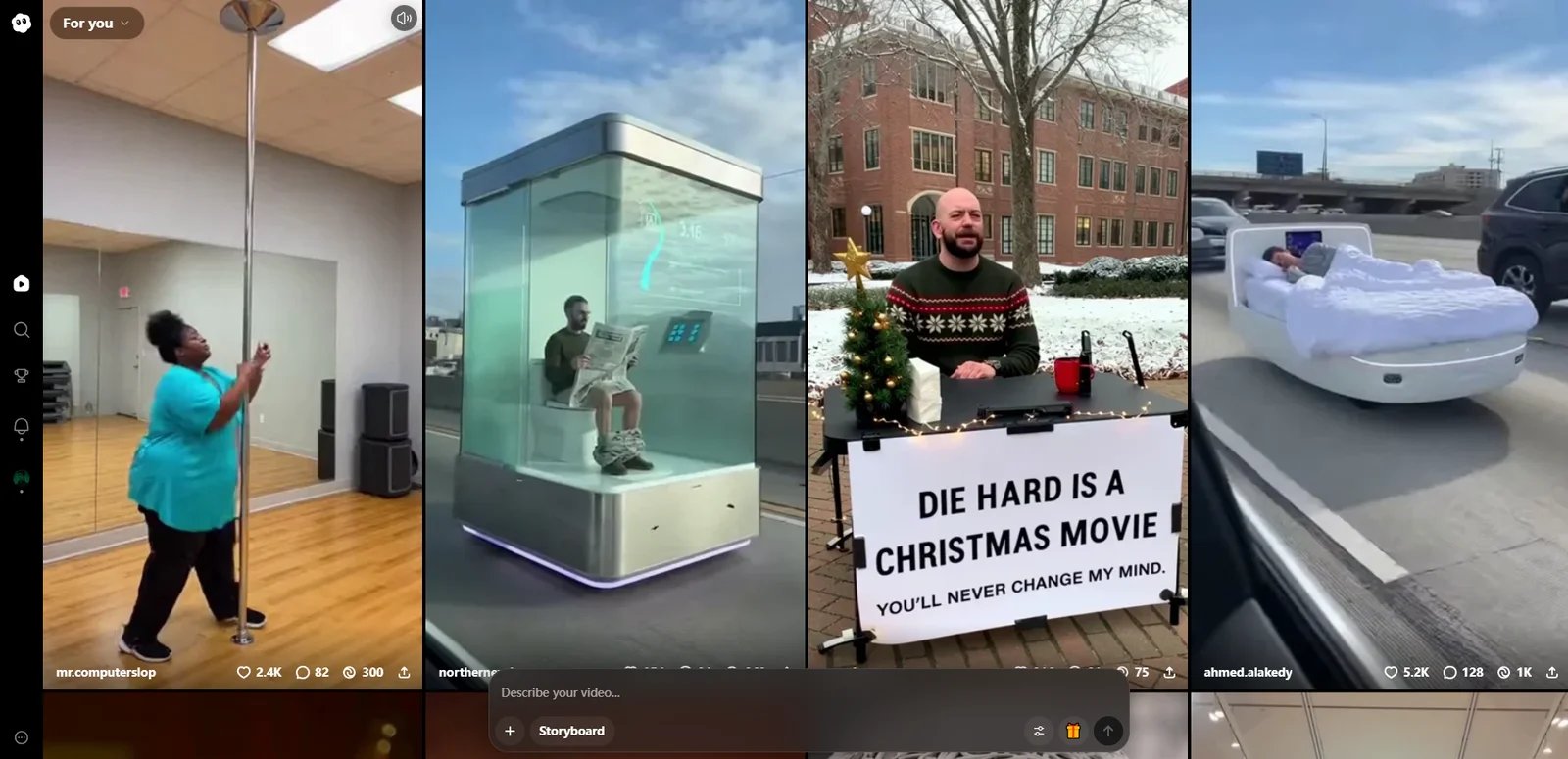 Sora 2 interface showing multimodal input options and synchronized audio generation