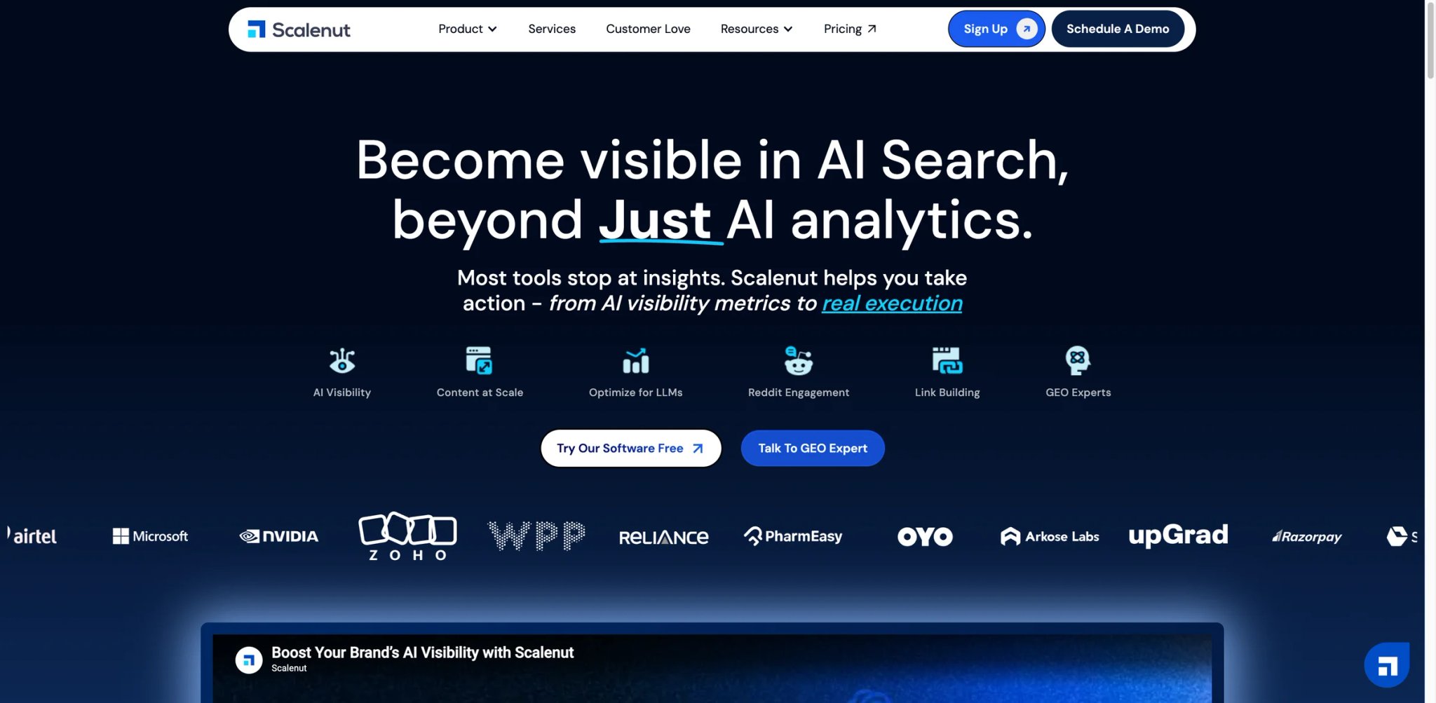 Scalenut interface showing SEO content pipeline