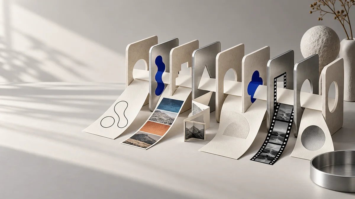 One creative brief branching into distinct design workflows