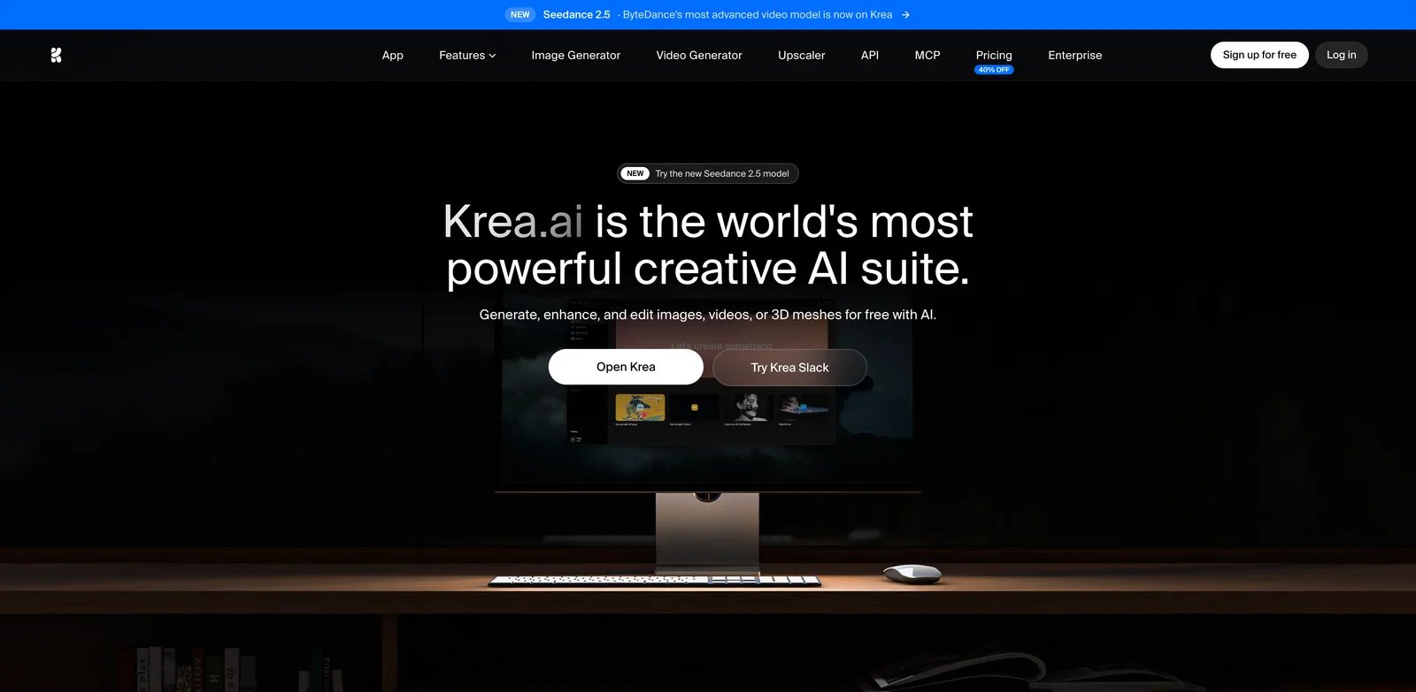Krea interface showing real-time AI image generation and enhancement canvas