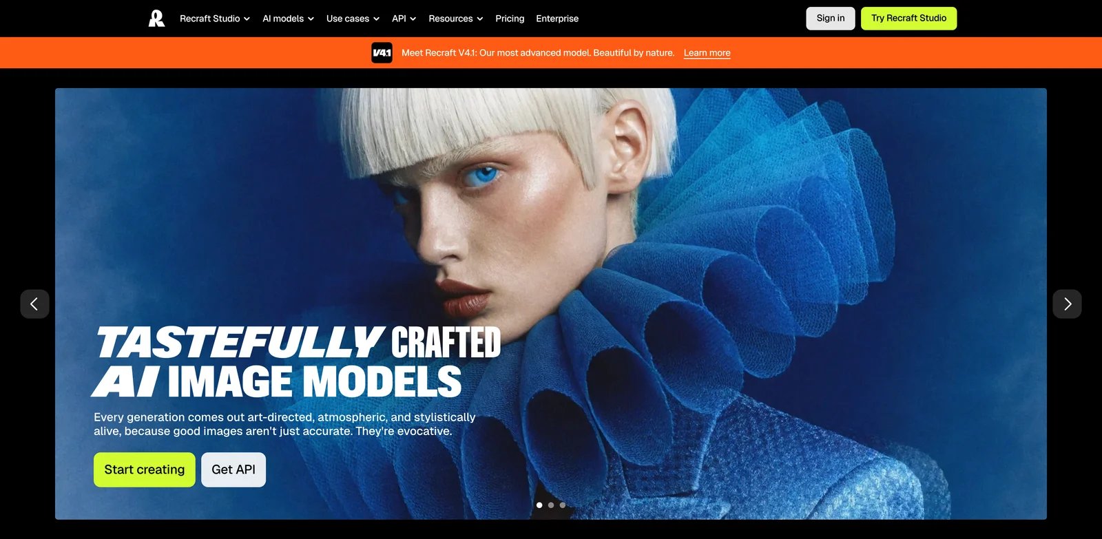Recraft interface showing brand asset and vector image generation workflow
