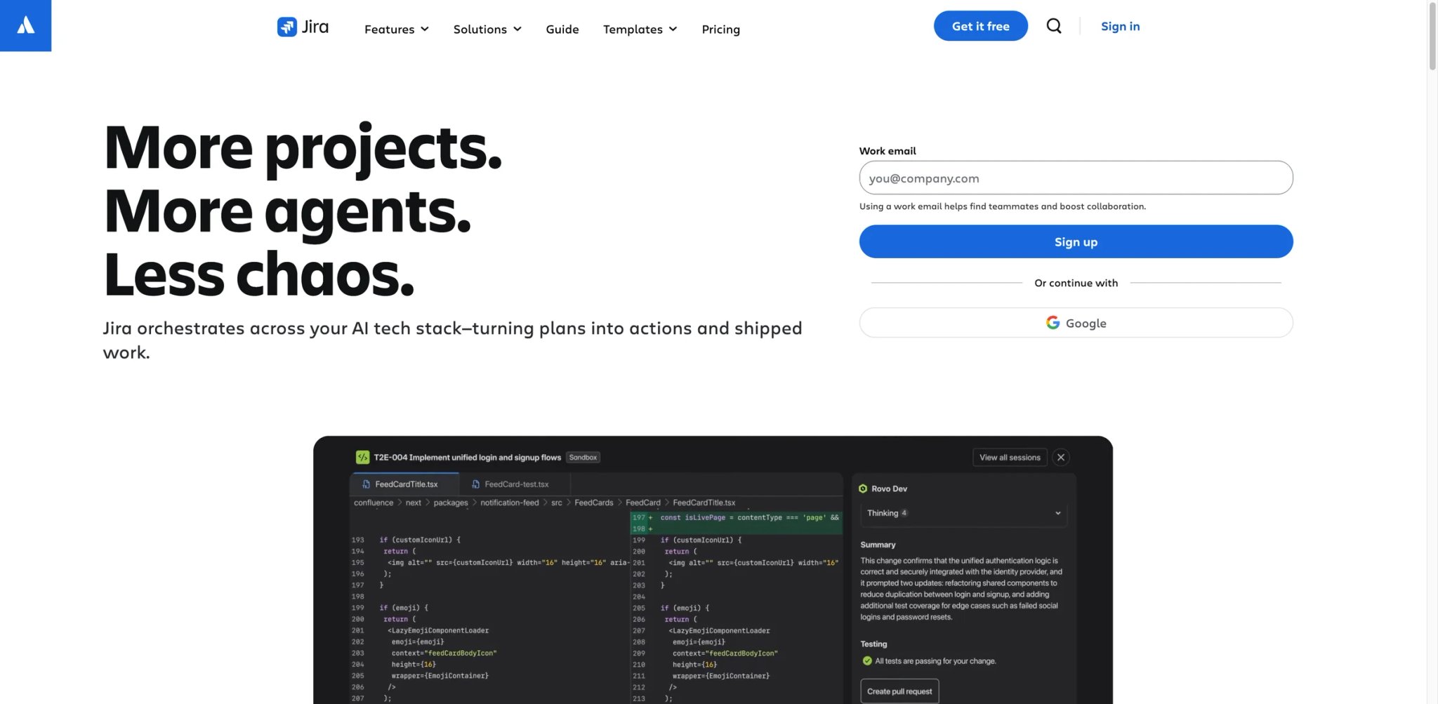 Jira interface showing sprint board with backlog, in-progress and done columns