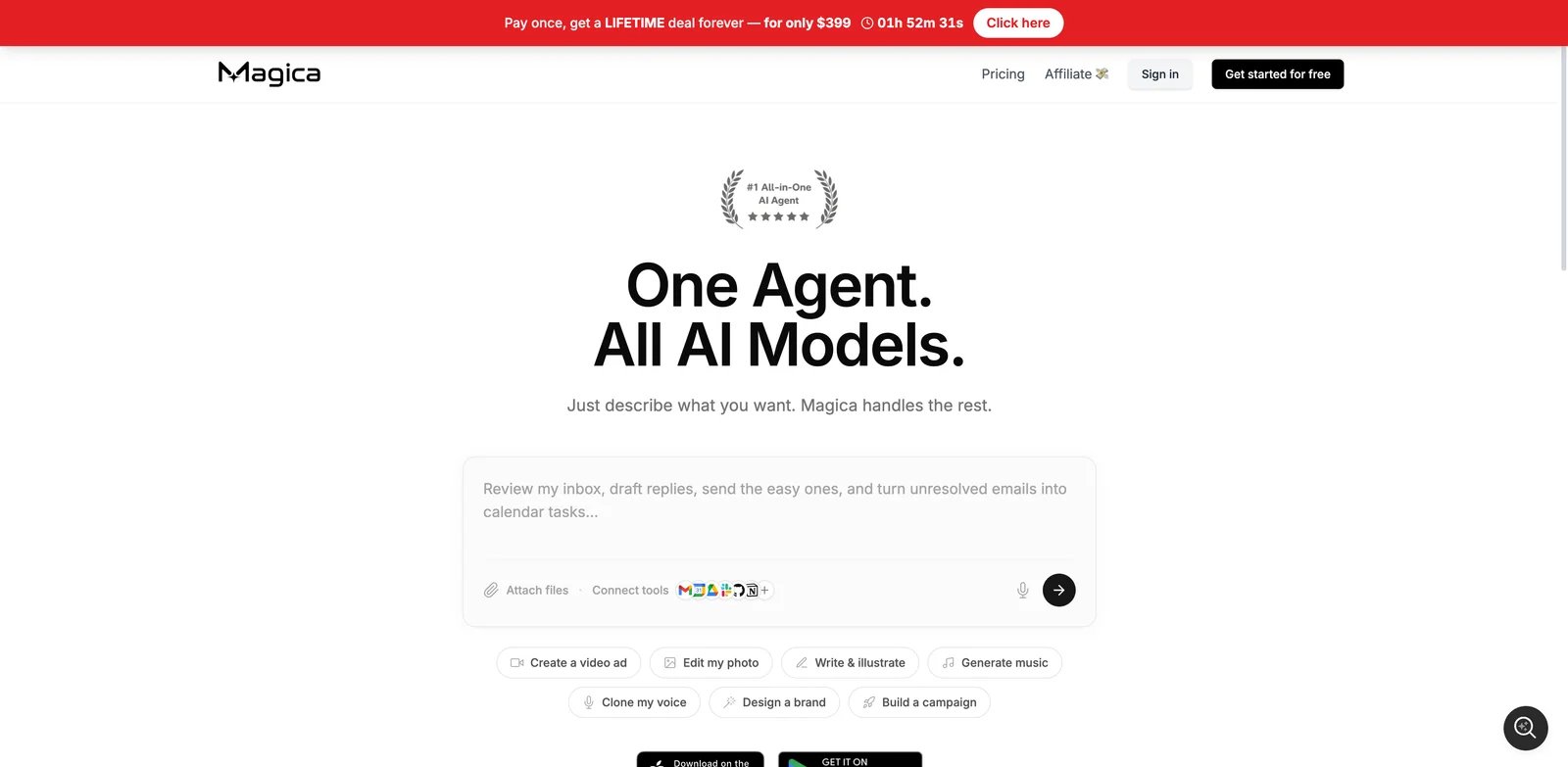 Galaxy.ai interface showing all-in-one AI tools dashboard