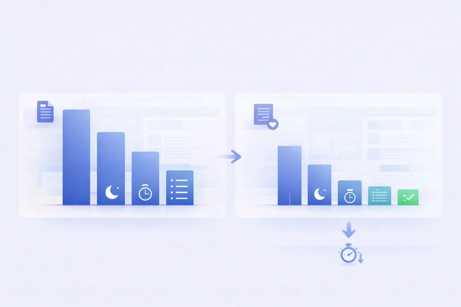 Time savings comparison chart showing documentation time reduction