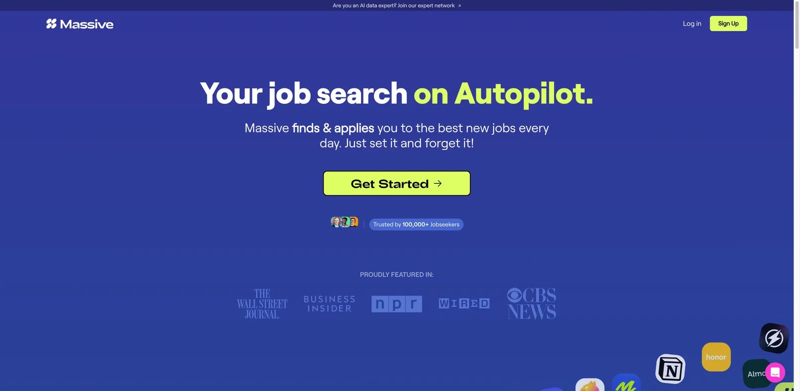 Massive interface showing managed job application automation