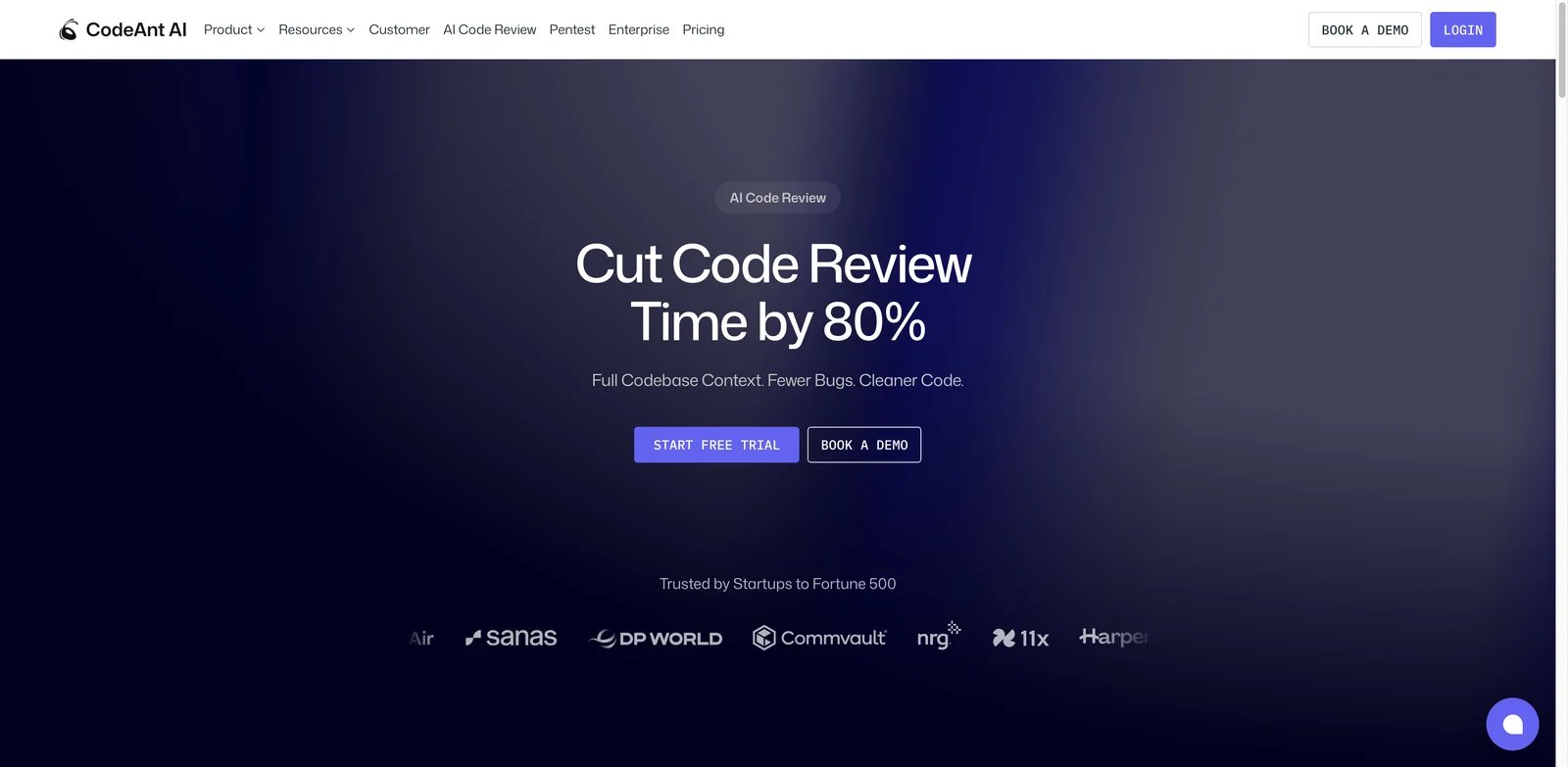 CodeAnt AI interface showing pull request code review and security checks