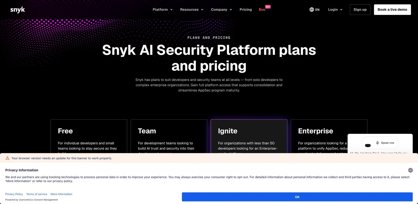 Snyk Code interface showing security findings, severity and remediation guidance