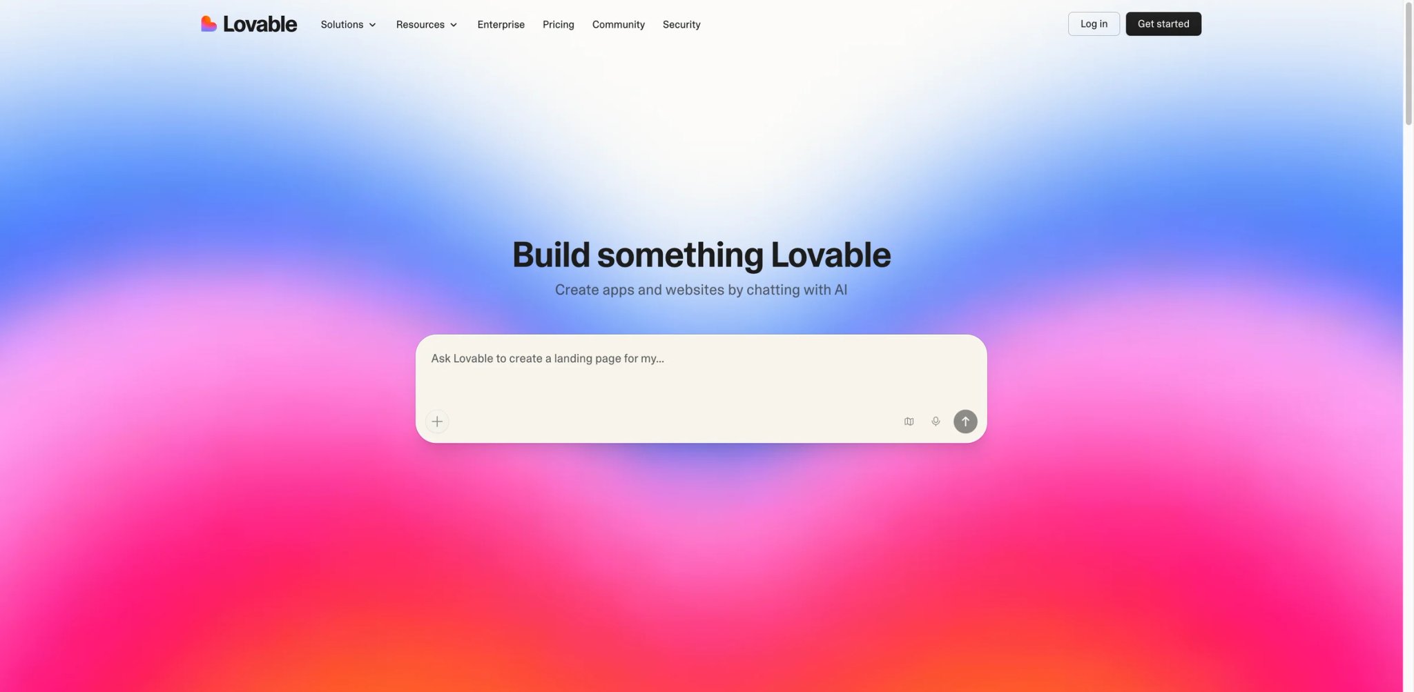 Lovable interface showing natural language app building
