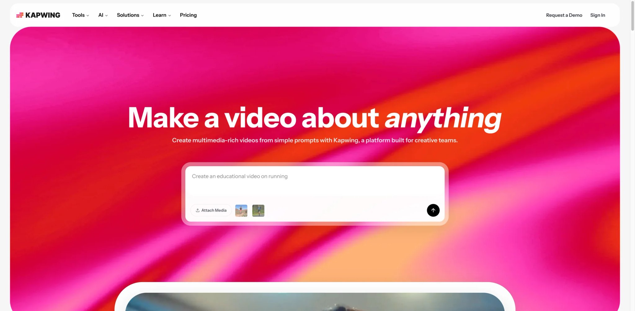 Kapwing interface showing collaborative browser video editor